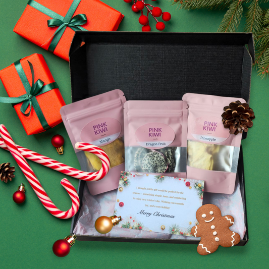 Mixed Dried Fruit Gift Box 3x15g – 100% Natural, No Sugar | Christmas Snack Selection